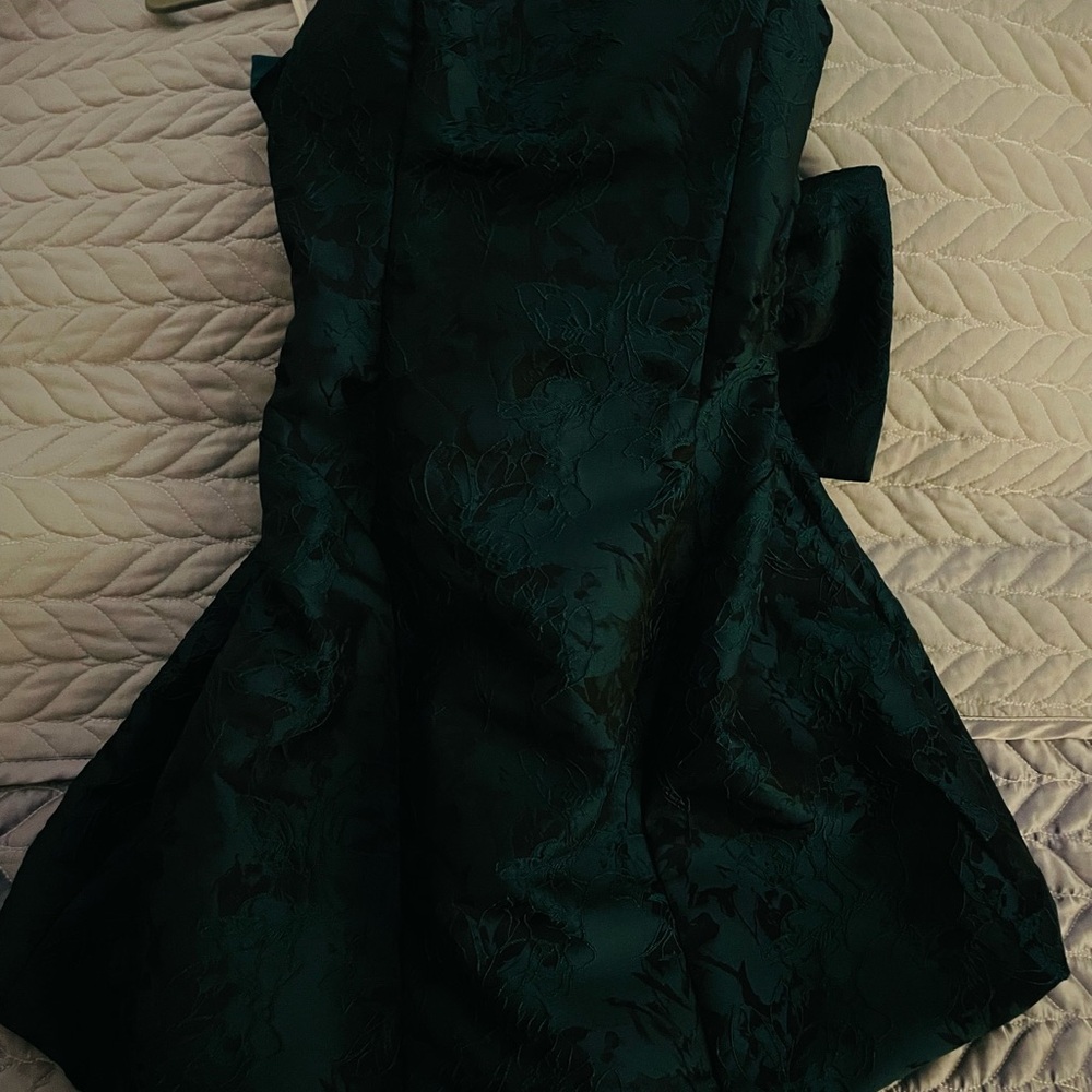 Elegant Dark Green Floral Dress